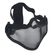 Máscara Airsoft Proteção Meia Face Ntk Contak Metal Preta Foto mini 2