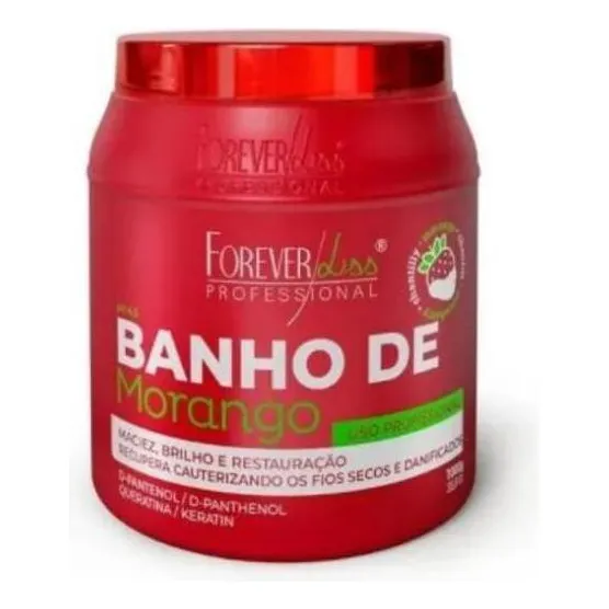 Máscara Banho De Verniz Morango Forever Liss 1kg Foto 1