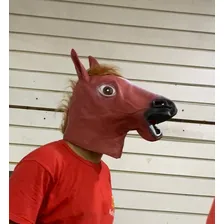 Máscara Cabeça Cavalo Fantasia Carnaval Halloween Cosplay Cor Marrom Foto mini 2