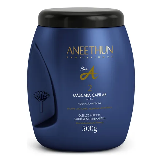 Máscara Capilar Silicone E Queratina Aneethun Linha A - 500g Foto 1