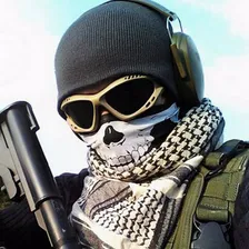 Máscara Caveira Motoqueiro Paintball Airsoft Bandana Queixo Cor Preta Foto mini 4