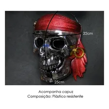 Máscara Caveira Pirata Dourada Mascara Para Festa Halloween Foto mini 2