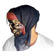 Máscara Caveira Pirata Dourada Mascara Para Festa Halloween Foto mini 3