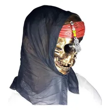 Máscara Caveira Pirata Dourada Mascara Para Festa Halloween Foto mini 4