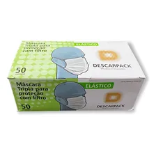 Máscara cirúrgica descartável Tripla Descarpack c/50 anvisa Foto  mini 1