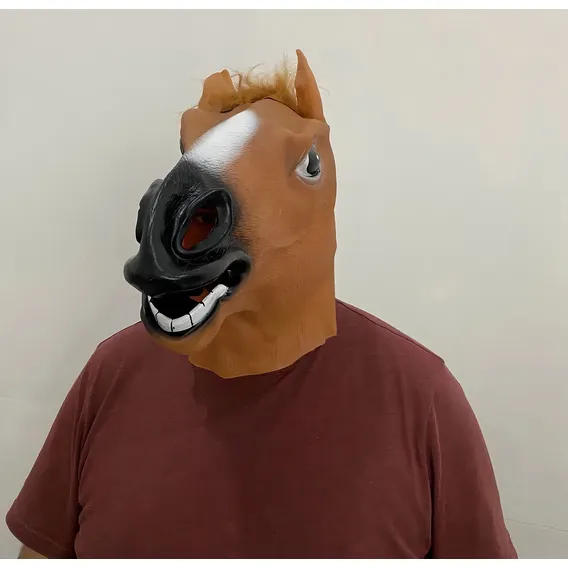 Máscara Crazy Horse Crazy Horse Latex Brown Horse Foto 1