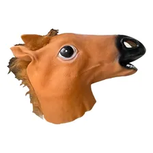 Máscara Crazy Horse Crazy Horse Latex Brown Horse Foto mini 2