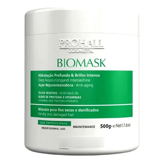 Máscara De Hidratação Profunda E Brilho Biomask Prohall 500g Foto 1