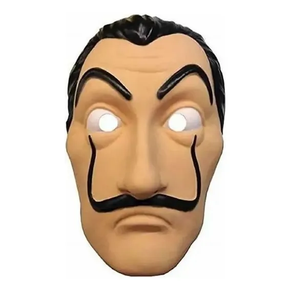 Máscara De Plástico Fantasia Salvador Dali La Casa De Papel Foto 1