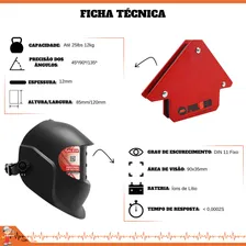 Mascara De Solda Automática Profissional 2 Esquadro Magnétic Foto mini 3
