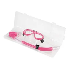 Mascara E Snorkel C/ Válvula E Anti Onda Kit Prata Seasub Cor Rosa Foto mini 1