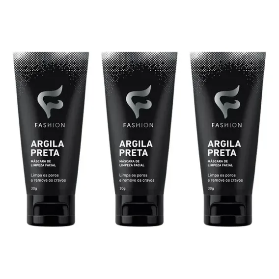 Máscara faciai para pele Fashion Facial Mascara facial fashion argila preta remove cravos 30g - 3un Foto 1