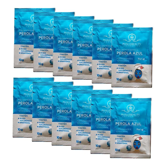 Máscara faciai para pele mista Phállebeauty Cuidado Facial Máscara Pell Off Hidroplástica Pérola Azul 10g 10g Foto 1