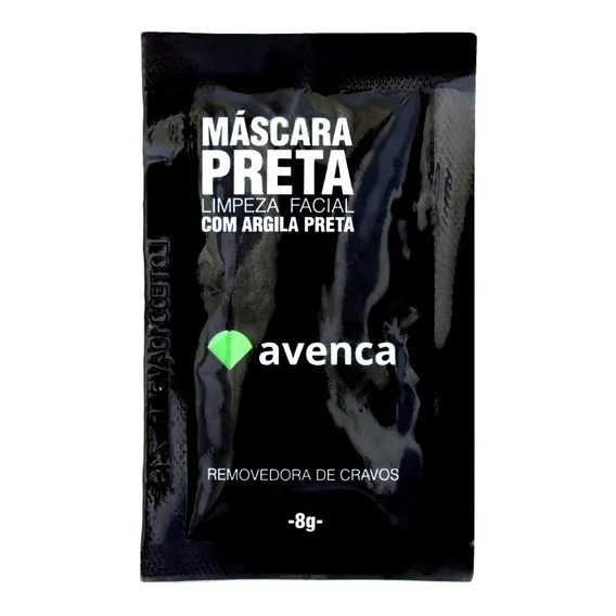 Máscara faciai para pele oleosa Avenca Argila Máscara Preta 8g y 8mL Foto 1