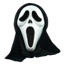 Máscara Hallowen Filme Panico Com Capuz Terror Festa Cosplay Cor Branco Foto mini 2