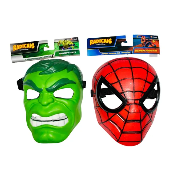 Mascara Hulk E Homem Aranha Vingadores Super Herois Infantil Foto 1