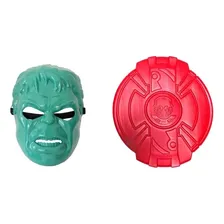Mascara Hulk Infantil De Brinquedo Heroi + Escudo Gladiador Cor Verde Foto mini 1