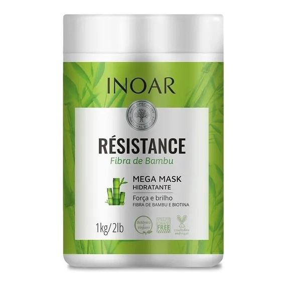 Máscara Inoar Resistance Fibra De Bambu Hidratante 1000g Foto 1