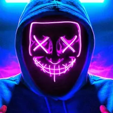 Mascara Led Neon Carnaval Cosplay Fantasia Halloween Terror Cor Mascara Led Branco Foto mini 2
