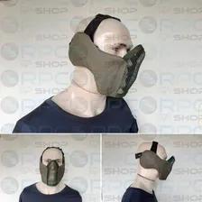 Mascara Meia Face Confort Metal Proteçao Orelha Airsoft Cor Verde Foto mini 2