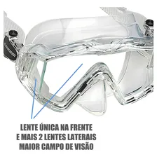 Máscara Mergulho Silicone Cressi Pano 3 Vidros Temperados Cor Transp/Transp Foto mini  2