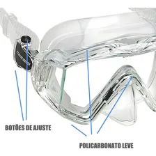 Máscara Mergulho Silicone Cressi Pano 3 Vidros Temperados Cor Transp/Transp Foto mini  3
