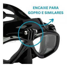 Máscara Mergulho Suporte Para Gopro Snorkel Cressi Action Cor Preto Foto mini 2