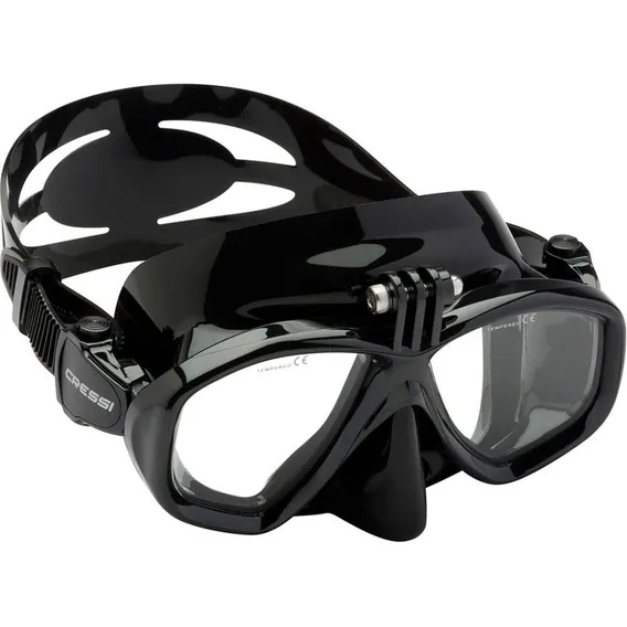 Máscara Mergulho Suporte Para Gopro Snorkel Cressi Action Cor Preto Foto 1