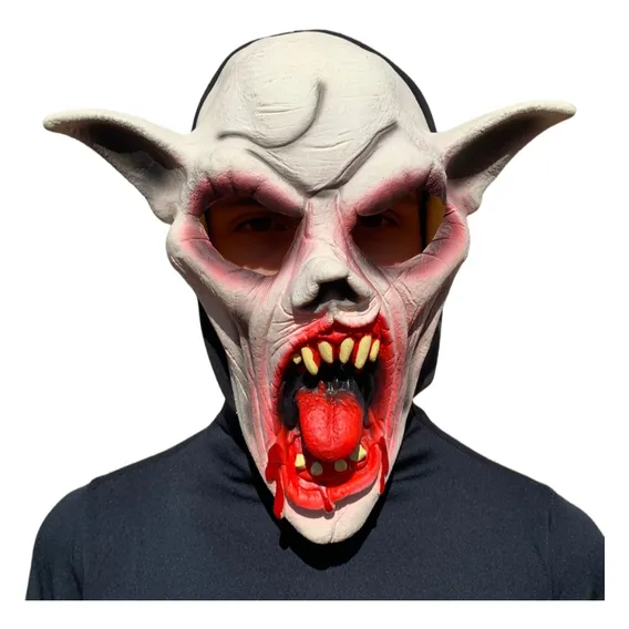 Máscara Monstro Susto Halloween Carnaval Fantasia Terror Cor Branca Monstro Bicho Papão Foto 1