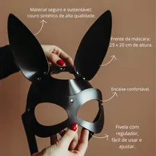 Máscara Mulher Gato Couro Fantasia Preta Halloween / Coelho Cor Mascara Preta Mascara Gato Luxo Foto mini 2
