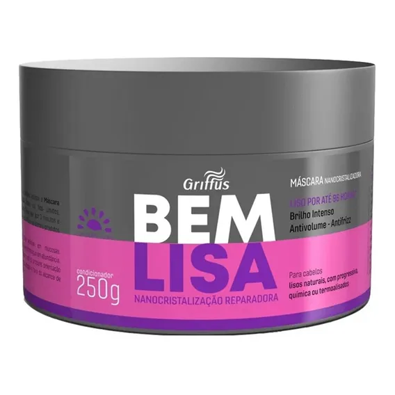Máscara Nanocristalizadora Reparadora Bem Lisa Griffus 250g Foto 1