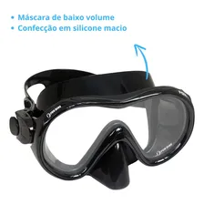 Mascara Óculos Para Mergulho Snorkel Pesca Sub Fox Fun Dive Cor Preto Foto mini 4