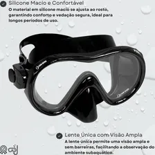 Mascara Óculos Para Mergulho Snorkel Pesca Sub Fox Fun Dive Cor Preto Foto mini 3