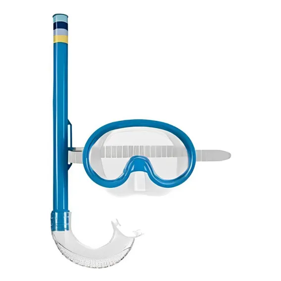 Máscara Para Mergulho E Snorkel Infantil Azul 1884 - Mor Foto 1