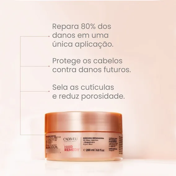 Máscara Reparadora Cadiveu Hair Remedy 200ml Foto 1