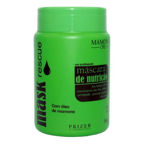 Máscara Rescue Mamona Oil Nutrição 1kg Profissional - Prizer Foto 1