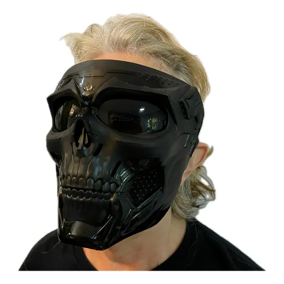 Máscara Skull De Proteção Facial De Airsoft Crânio Paintball Cor Preto Desenho Caveira Tamanho Único Foto 1