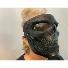 Máscara Skull De Proteção Facial De Airsoft Crânio Paintball Cor Preto Desenho Caveira Tamanho Único Foto mini 4