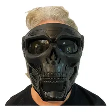 Máscara Skull De Proteção Facial De Airsoft Crânio Paintball Cor Preto Desenho Caveira Tamanho Único Foto mini  2