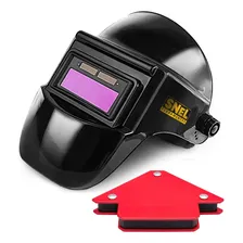 Máscara Solda Auto Escurecimento Automático Soldador Profissional Fotosensível + Brinde Esquadro Magnético 12kg Foto  mini 1