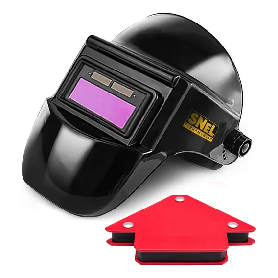 Máscara Solda Auto Escurecimento Automático Soldador Profissional Fotosensível + Brinde Esquadro Magnético 12kg Foto 1