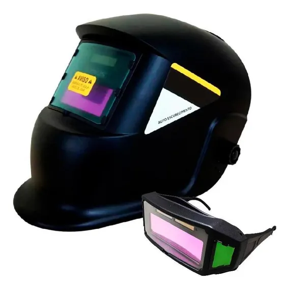 Máscara Solda Automática + Óculos De Solda Automático Lynus Foto 1