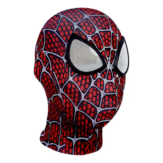 Máscara Spiderman Homem Aranha Tecido Leve E Respirável Pov Cor Vermelho Foto 1