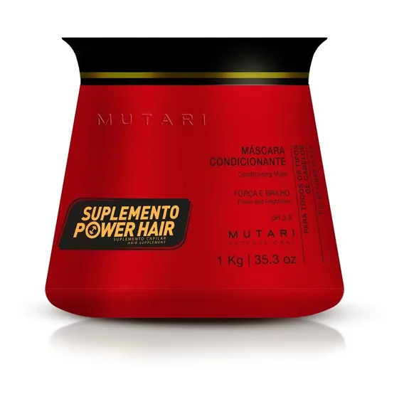 Máscara Suplemento Power Hair Mutari Hidratação, Força, Crescimento, Reposição de Massa 1kg Foto 1
