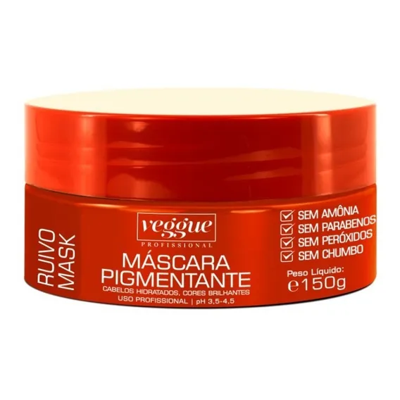 Máscara Tonalizante Cabelos Ruivos Veggue Profissional 150ml Tom Natural Foto 1