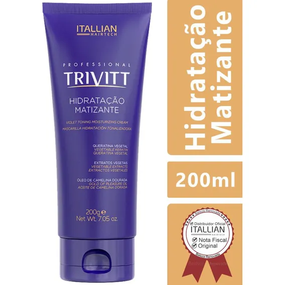 Máscara Trivitt Itallian Color Hairtech Hidratação Matizante De 200ml 200g Foto 1