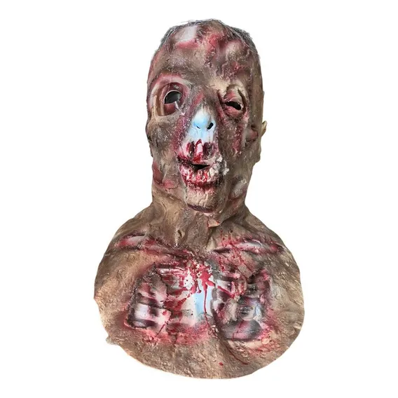 Máscara Zumbi Assustador Terror Látex Halloween Fantasia Foto 1