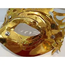 Mascaras Carnaval Festas Temáticas Dourada Cor Dourado Foto mini  2