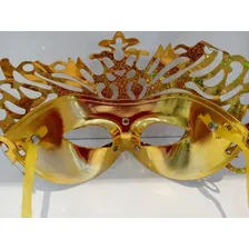 Mascaras Carnaval Festas Temáticas Dourada Cor Dourado Foto mini  3