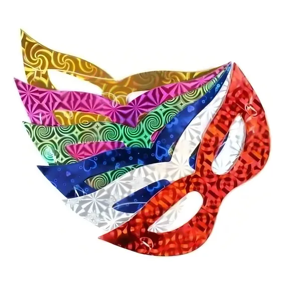 Máscaras Papel Holográficas Sortidas 10 Un Carnaval Foto 1